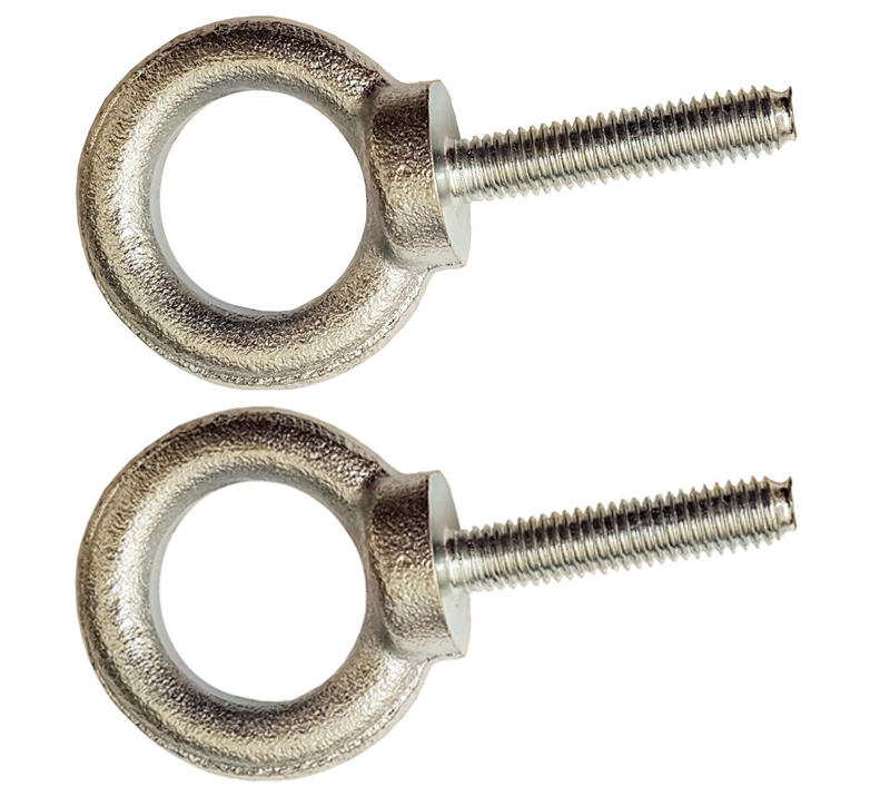 A Pair of M8 x 35mm Eye Bolts, Hay Net Rings