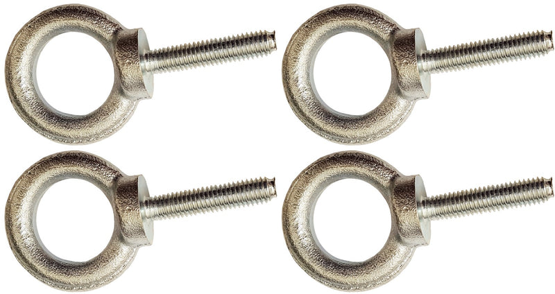 Four M8 x 35mm Eye Bolts, Hay Net Rings