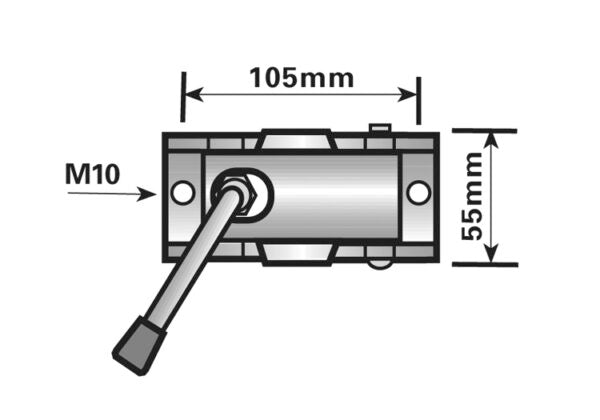 34mm Pressed Steel Jockey Wheel Clamp Diagram