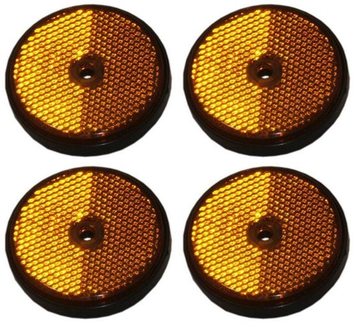 Four Round Reflectors - Amber