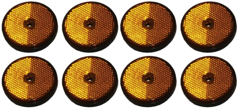 Eight Round Reflectors - Amber