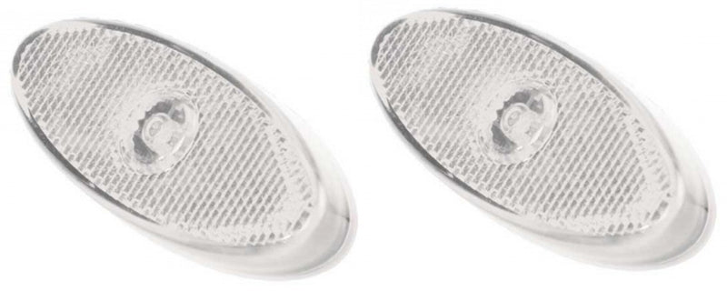 A Pair of Oval LED Front Marker Lights - White