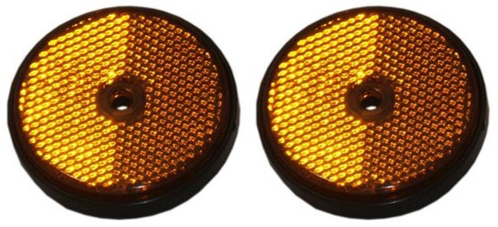 A Pair of Round Reflectors - Amber