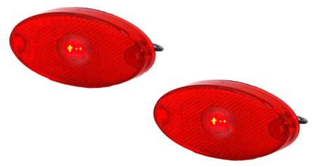 A Pair of Oval LED Rear Marker Lights - Red